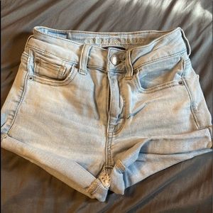 I’m selling these light blue AE shorts.